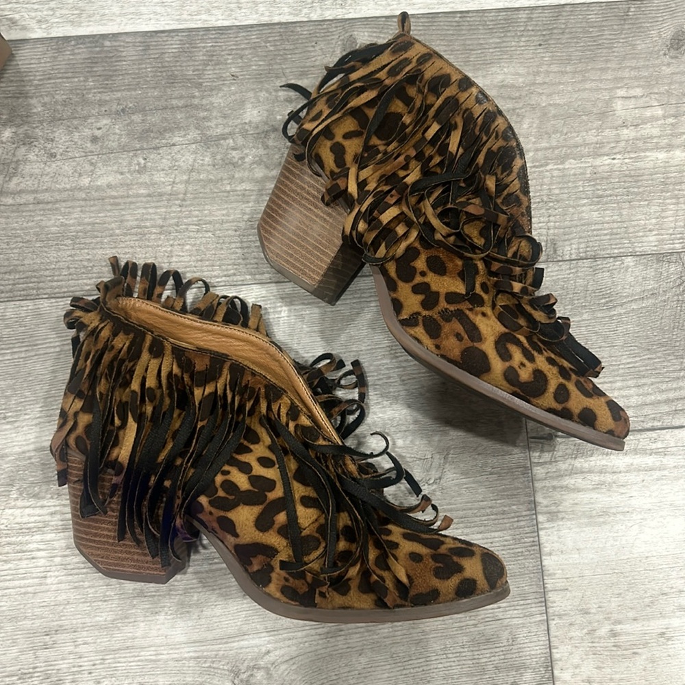 Fringe Cheetah Heels